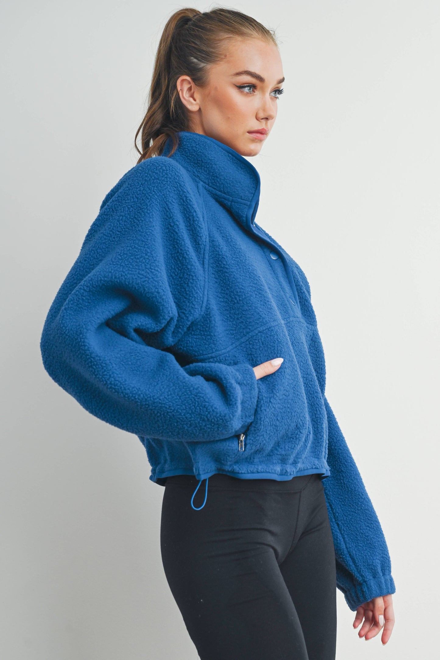 FLEECE BUTTON FRONT PULLOVER