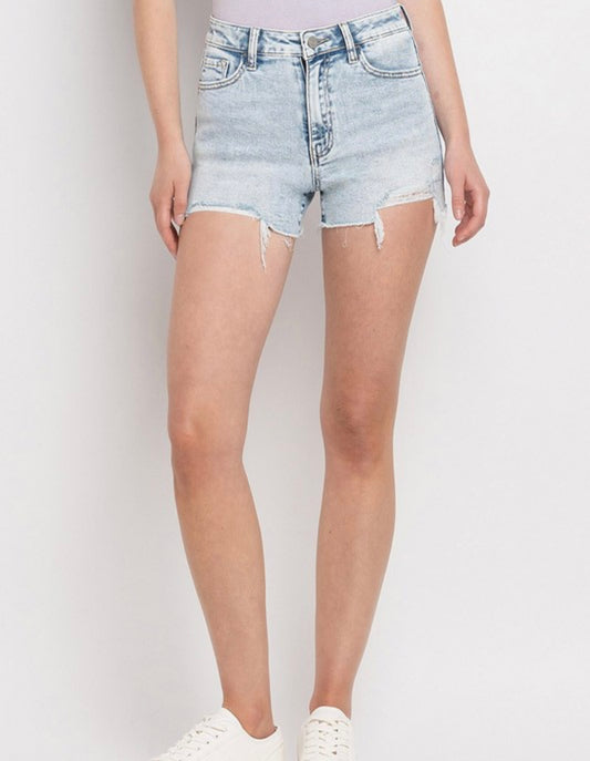 HIGH RISE DISTRESSED SHORTS