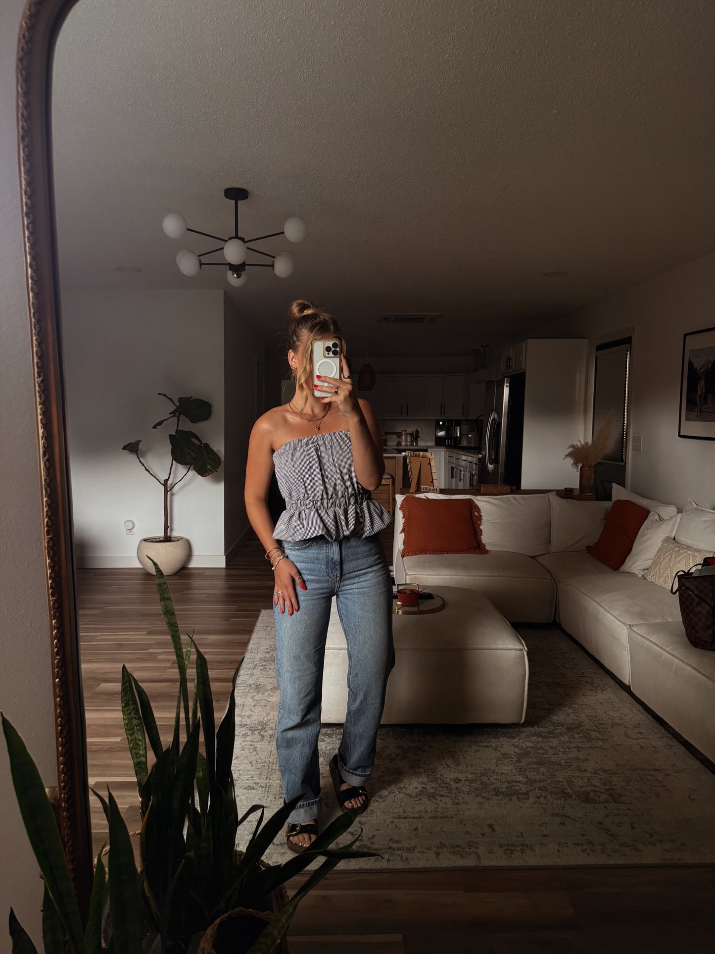 GINGHAM TUBE TOP