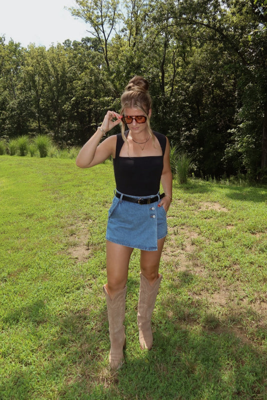 DENIM SKORT