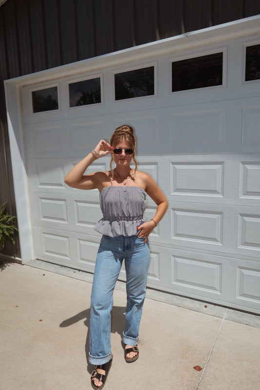 GINGHAM TUBE TOP