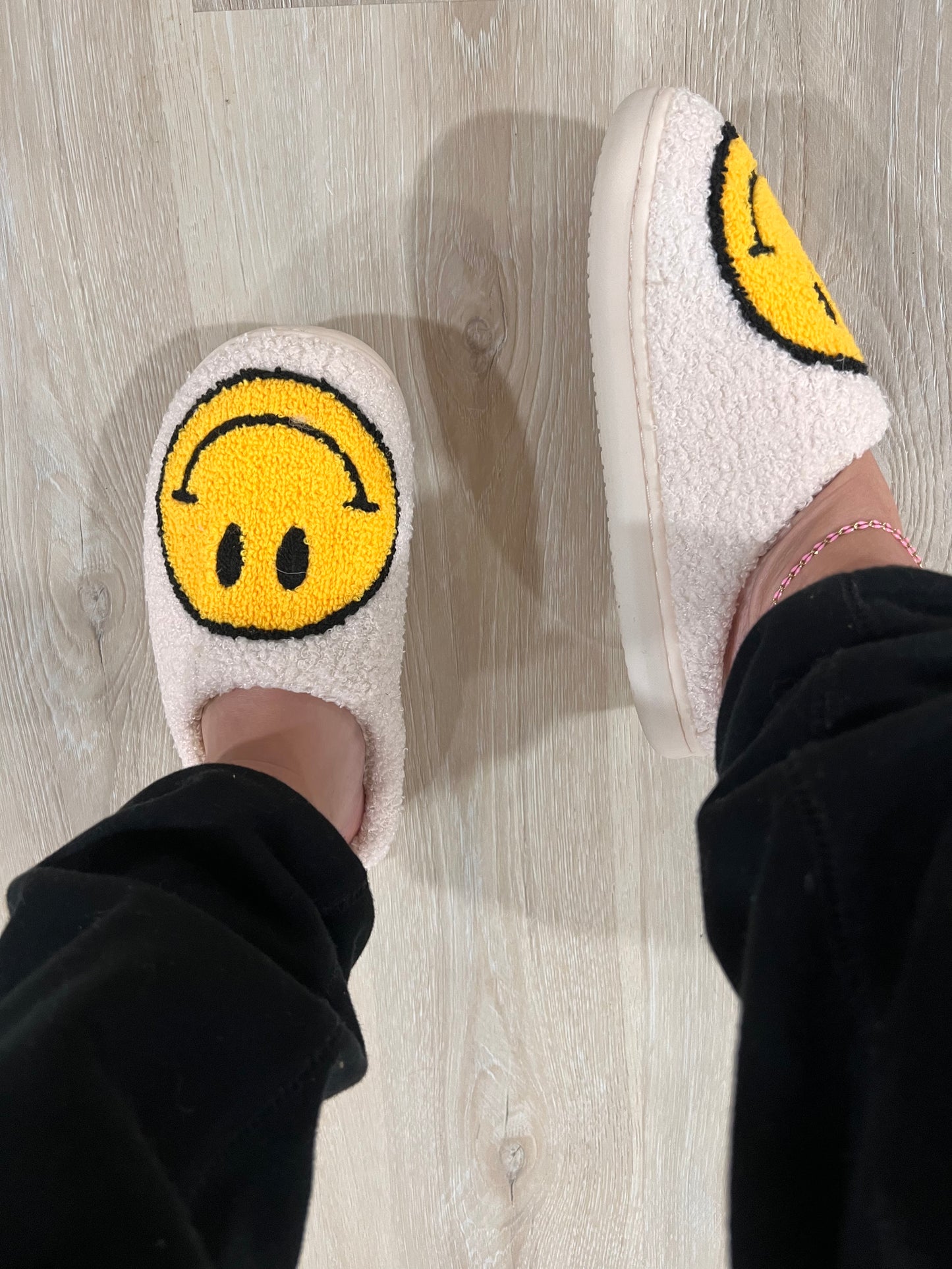 smiley face slippers